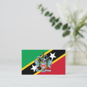 Saint Kitts en Nevis Vlag & Wapen Visitekaartje (Staand voorkant)