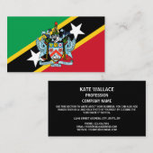 Saint Kitts en Nevis Vlag & Wapen Visitekaartje (Voorkant / Achterkant)