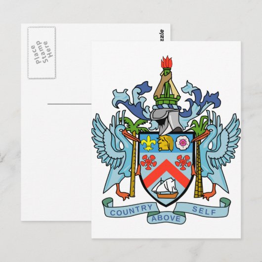 Saint Kitts en Nevis-wapenschild Briefkaart (Voorkant / Achterkant)