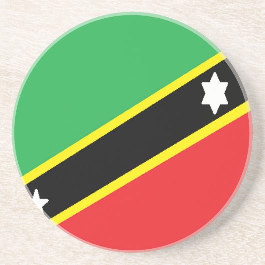 Saint Kitts en Nevis Zandsteen Onderzetter (Voorkant)