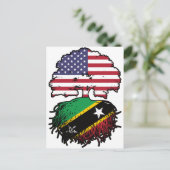 Saint Kitts Kittitian American USA Tree Roots Flag Briefkaart (Staand voorkant)
