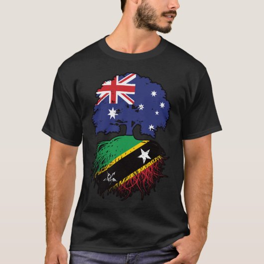 Saint Kitts Kittitian Australian Australia Tree T-shirt (Voorkant)