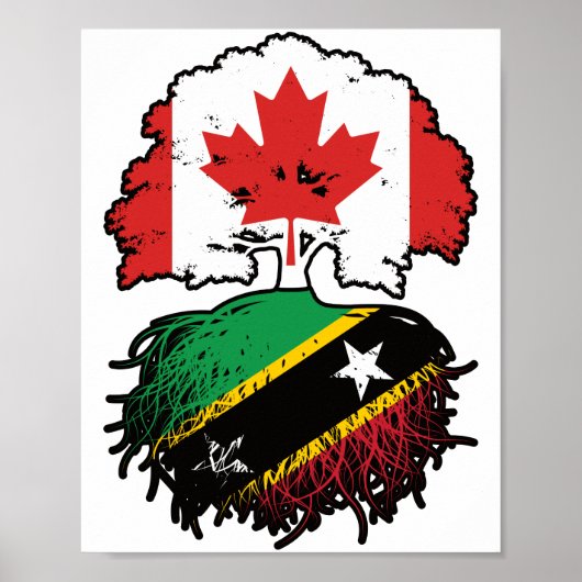 Saint Kitts Kittitian Canadian Canada Tree Roots Poster (Voorkant)