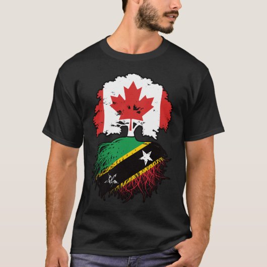Saint Kitts Kittitian Canadian Canada Tree Roots T-shirt (Voorkant)