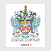 Saint Kitts Nevis Nationaal wapen Patriottisch Sticker (Vel)