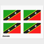 Saint Kitts Nevis Vlag Rechthoekige Sticker (Vel)