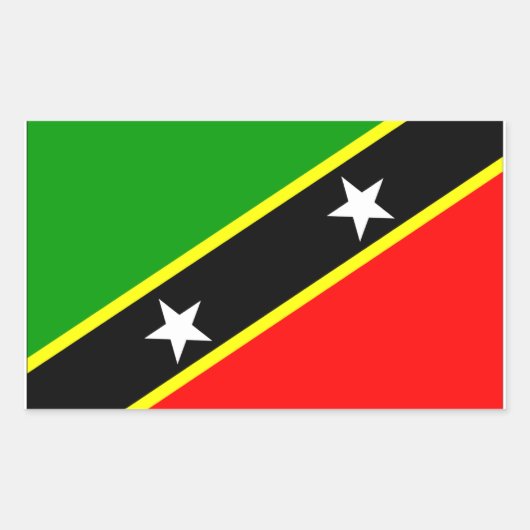 Saint Kitts Nevis Vlag Rechthoekige Sticker (Voorkant)