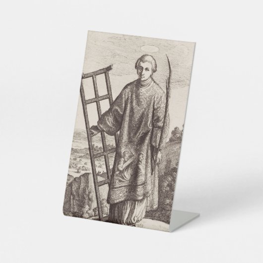 Saint Lawrence Patron Saint archief Reclamebord Met Voetstuk (Voorkant)