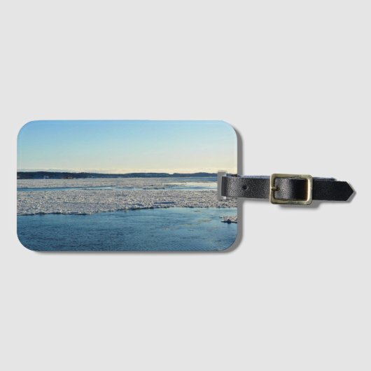 Saint Lawrence River in Winter, Quebec, Canada Bagagelabel (Voorkant (horizontaal))