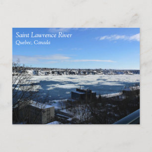 Saint Lawrence River in Winter, Quebec, Canada Briefkaart