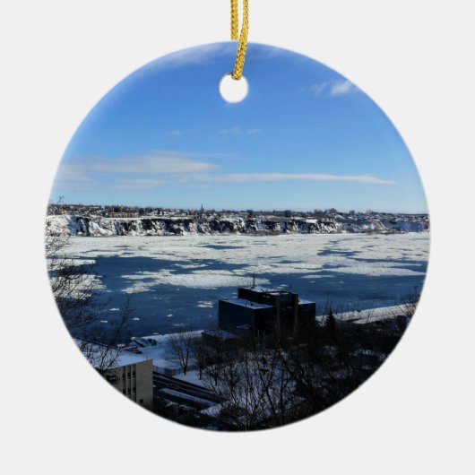 Saint Lawrence River in Winter, Quebec, Canada Keramisch Ornament (Voorkant)