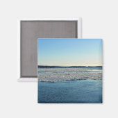 Saint Lawrence River in Winter, Quebec, Canada Magneet (Voorkant / Achterkant)