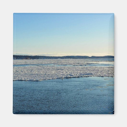 Saint Lawrence River in Winter, Quebec, Canada Magneet (Voorkant)