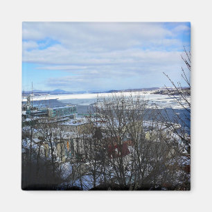 Saint Lawrence River in Winter, Quebec, Canada Magneet