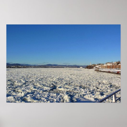 Saint Lawrence River in Winter, Quebec, Canada Poster (Voorkant)