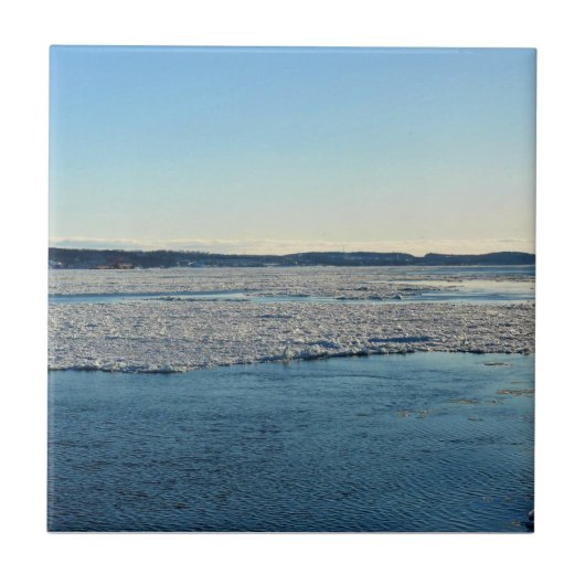 Saint Lawrence River in Winter, Quebec, Canada Tegeltje (Voorkant)