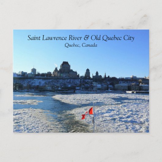 Saint Lawrence River & Old Quebec City, Quebec Briefkaart (Voorkant)