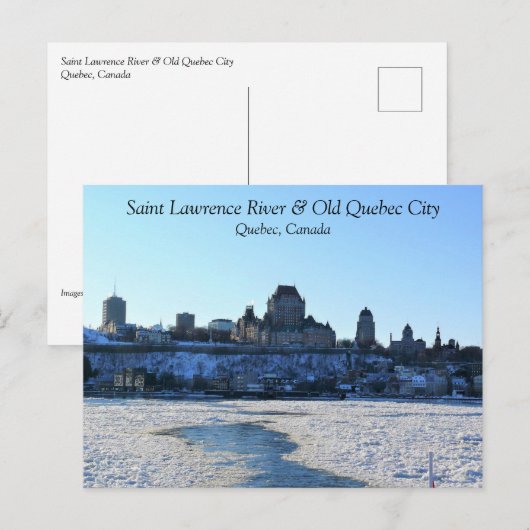 Saint Lawrence River & Old Quebec City, Quebec Briefkaart (Voorkant / Achterkant)