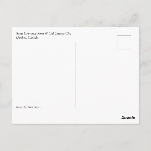 Saint Lawrence River & Old Quebec City, Quebec Briefkaart (Achterkant)