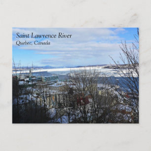 Saint Lawrence rivier in de Winter, Quebec, Canada Briefkaart