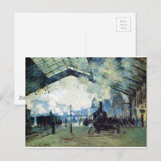 Saint-Lazare Gare, Normandy Train de vorm van Clau Briefkaart (Voorkant / Achterkant)