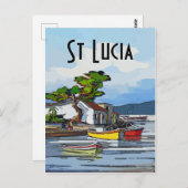 Saint Licia Island, tekst bewerken Briefkaart (Voorkant / Achterkant)