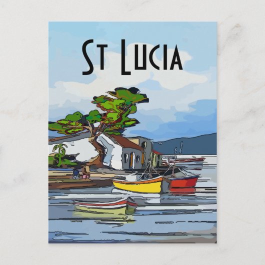 Saint Licia Island, tekst bewerken Briefkaart (Voorkant)