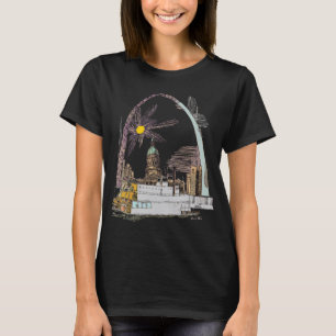 Saint Louis Arch Schets Witte Reis T-shirt