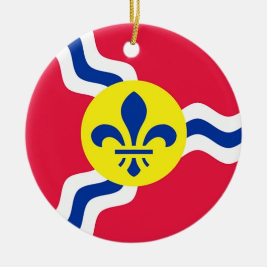 Saint Louis Flag, St Louis, kerstversiering, Keramisch Ornament (Voorkant)