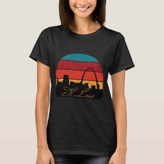 Saint Louis Gateway Arch Retro Reizen T-shirt (Voorkant)