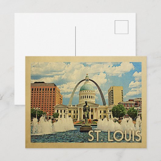 Saint Louis Missouri Vintage Travel Briefkaart (Voorkant / Achterkant)