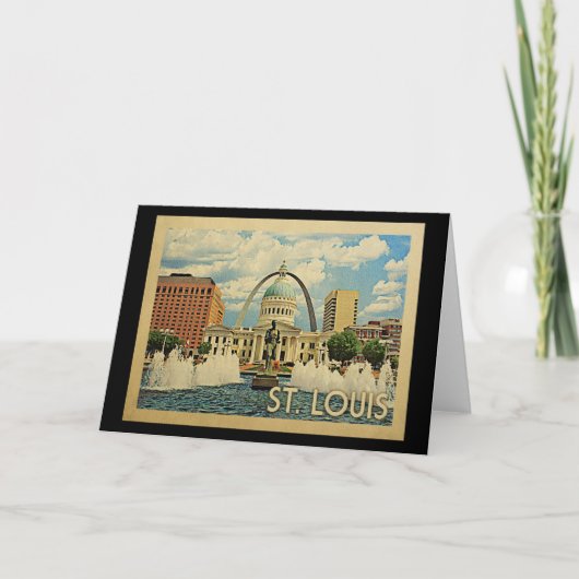 Saint Louis Missouri Vintage Travel Kaart (Voorkant)