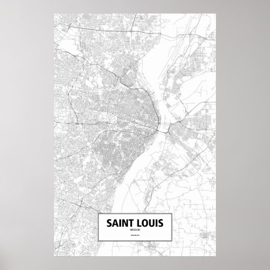 Saint Louis, Missouri (zwart op wit) Poster (Voorkant)