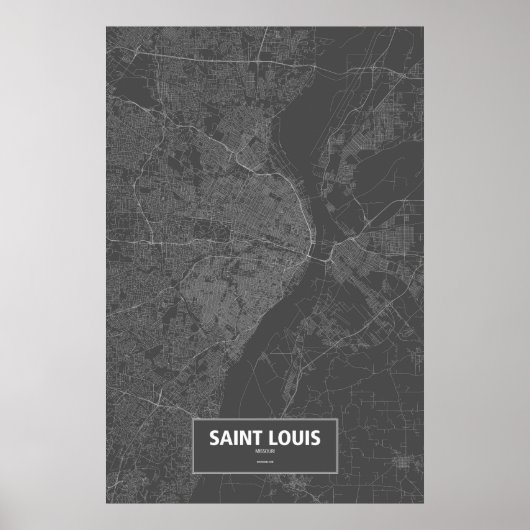 Saint Louis, Missouri (zwart wit) Poster (Voorkant)