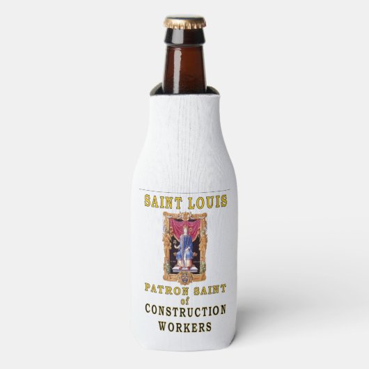 SAINT LOUIS PATRON SAINT VAN BOUWVAKKERS FLESJESKOELER (Fles Voorkant)