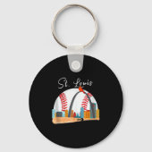 Saint Louis Red Cardinal New Skyline Ball Design T Sleutelhanger (Voorkant)