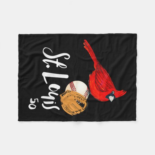 Saint Louis Red Cardinal Number 50 Baseball Art  Fleece Deken (Voorkant (Horizontaal))