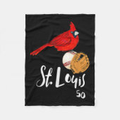 Saint Louis Red Cardinal Number 50 Baseball Art  Fleece Deken (Voorkant)