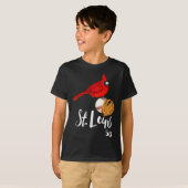 Saint Louis Red Cardinal Number 50 Baseball Art  T-shirt (Voorkant volledig)