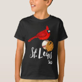 Saint Louis Red Cardinal Number 50 Baseball Art  T-shirt (Voorkant)