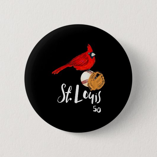 Saint Louis Red Cardinal Nummer 50 Baseball Kunst Ronde Button 5,7 Cm (Voorkant)