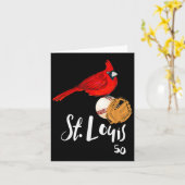 Saint Louis Red Cardinal Nummer 50 Honkbal Kunst  Kaart (Gele Bloem)