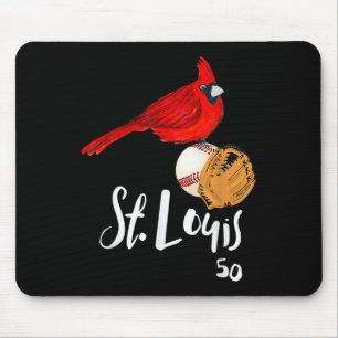 Saint Louis Red Cardinal Nummer 50 Honkbal Kunst Muismat