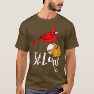 Saint Louis Red Kardinaal nummer 10 Baseball Art T-shirt