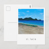Saint Lucia Beach en Briefkaart voor reizen (Voorkant / Achterkant)