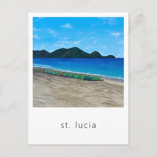 Saint Lucia Beach en Briefkaart voor reizen (Voorkant)