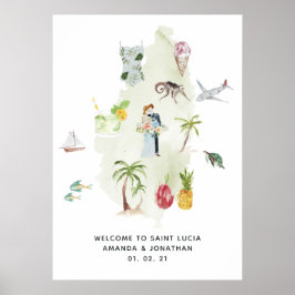 Saint Lucia Bestemming Trouw Welkom Poster