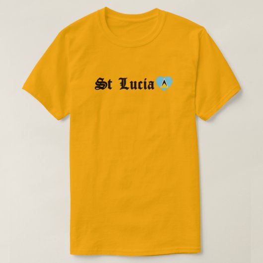 Saint Lucia Blackletter Saint Lucian Flag Carnaval T-shirt (Design voorkant)