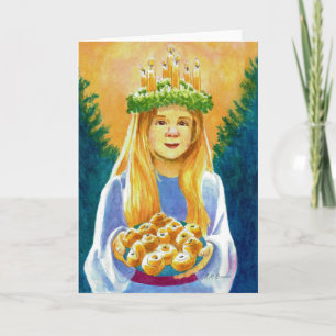 Saint Lucia Candle Wreath Feestdagen Kaart