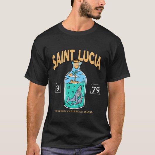Saint Lucia Caraïbisch T-shirt (Voorkant)